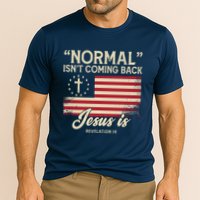 Normal Isnt Coming Back Jesus Is American Flag Cooling Performance Crew T-Shirt
