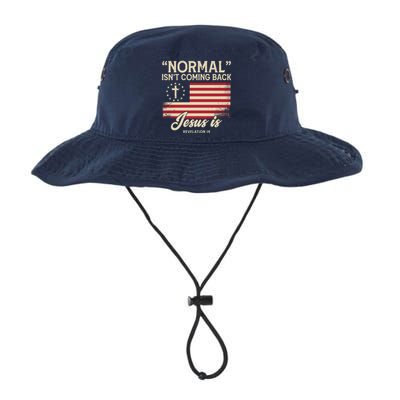 Normal Isnt Coming Back Jesus Is American Flag Bucket Hat