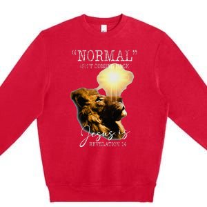 Normal Isnt Coming Back But Jesus Is Cross Christian Easter Premium Crewneck Sweatshirt