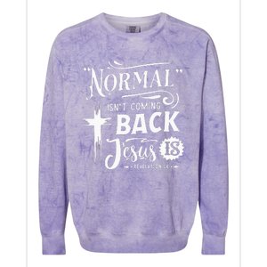 Normal Isn't Coming Back Jesus Is Revelation 14 Easter Day Colorblast Crewneck Sweatshirt