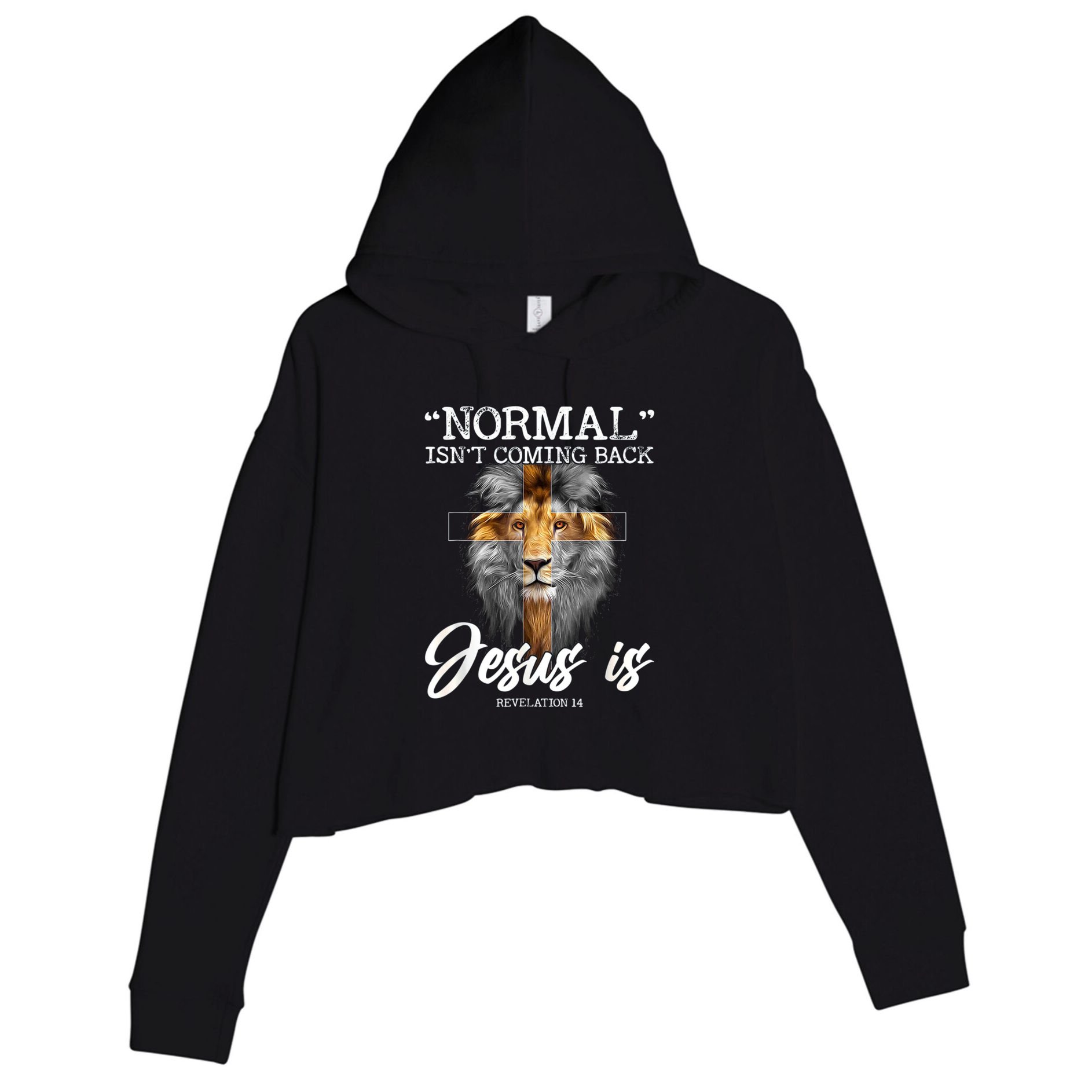 Normal Isnt Coming Back But Jesus Is Cross Christian Crop Fleece Hoodie