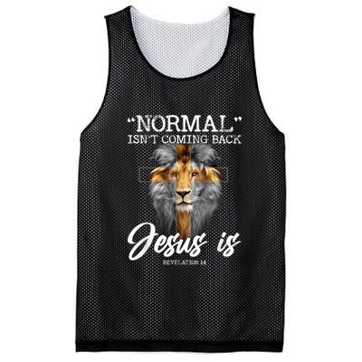Normal Isnt Coming Back But Jesus Is Cross Christian Mesh Reversible Basketball Jersey Tank