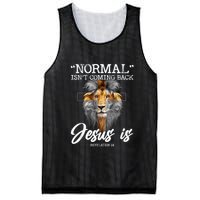 Normal Isnt Coming Back But Jesus Is Cross Christian Mesh Reversible Basketball Jersey Tank