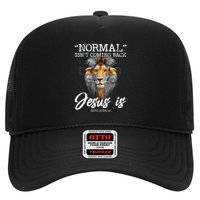 Normal Isnt Coming Back But Jesus Is Cross Christian Trucker Hat