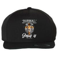 Normal Isnt Coming Back But Jesus Is Cross Christian Wool Snapback Cap