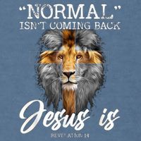 Normal Isnt Coming Back But Jesus Is Cross Christian Garment-Dyed Sweatshirt
