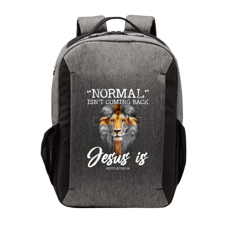Normal Isnt Coming Back But Jesus Is Cross Christian Vector Backpack