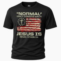 Normal IsnT Coming Back Jesus Is Christian American Flag Cooling Performance Crew T-Shirt