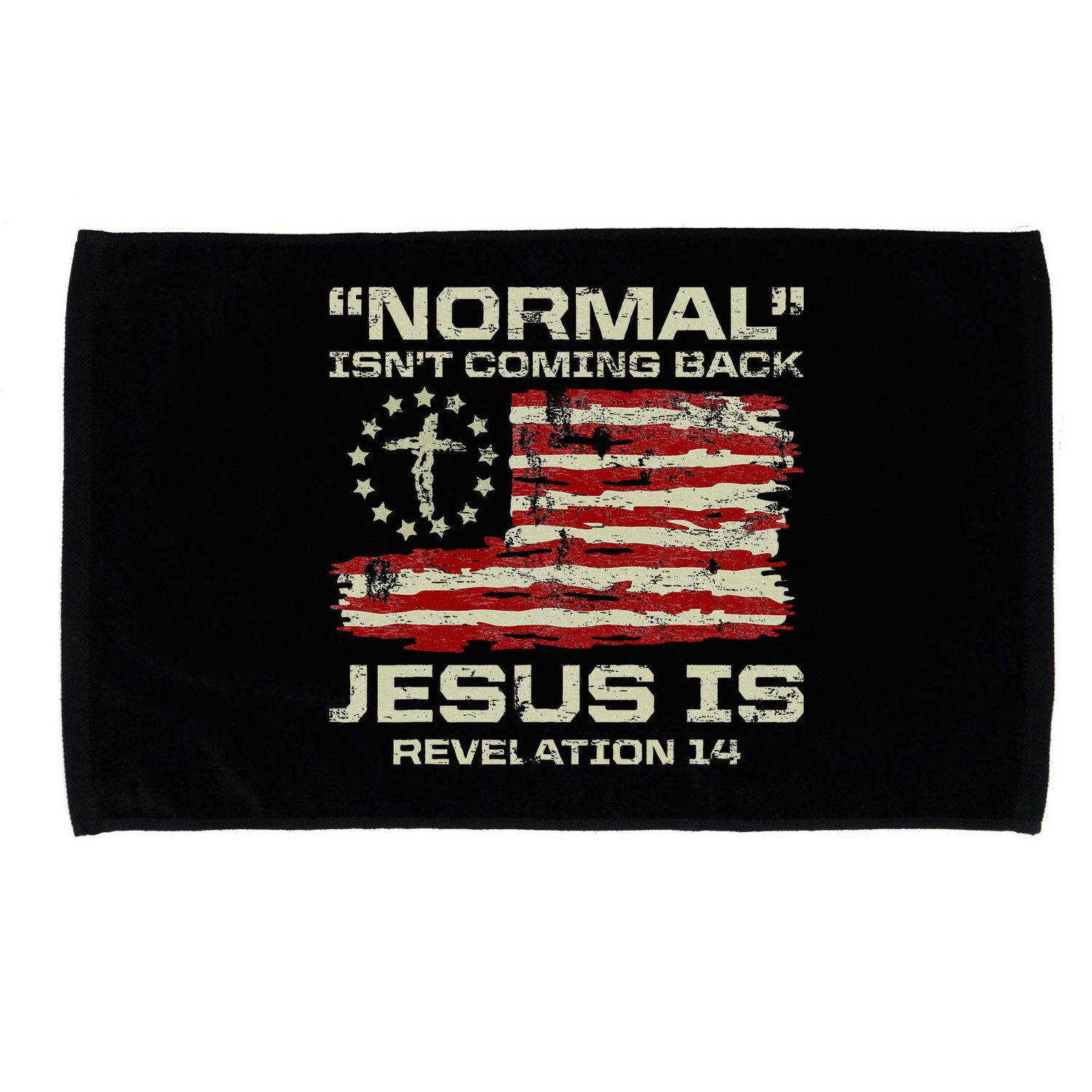 Normal IsnT Coming Back Jesus Is Christian American Flag Microfiber Hand Towel