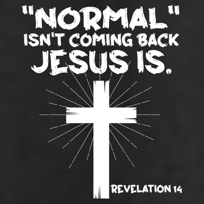Normal Isn't Coming Back Jesus Is Christian Jesus Cross Cool Comfort Performance Bucket Hat