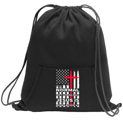 Norman Isnt Coming Back Jesus Is Revelation 14 Christ Christianity Sweatshirt Cinch Pack Bag