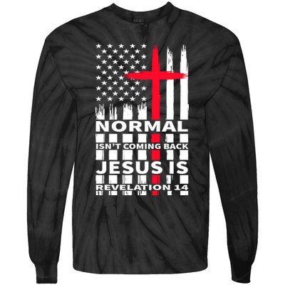 Norman Isnt Coming Back Jesus Is Revelation 14 Christ Christianity Tie-Dye Long Sleeve Shirt