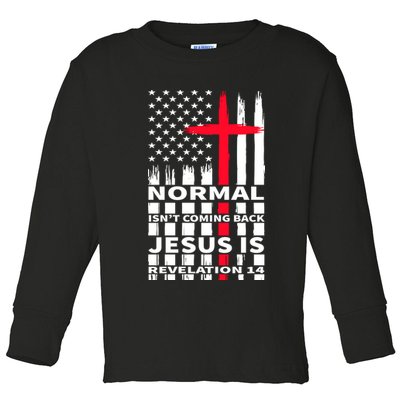 Norman Isnt Coming Back Jesus Is Revelation 14 Christ Christianity Toddler Long Sleeve Shirt