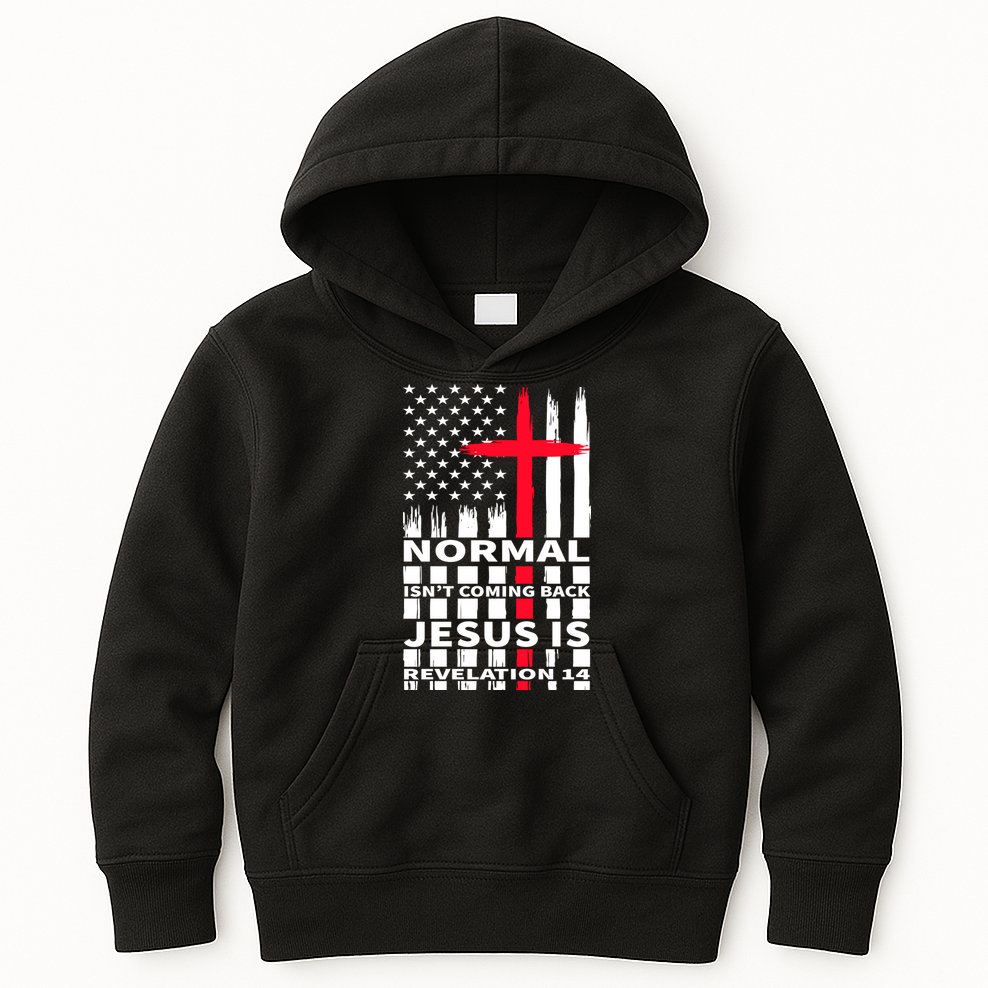 Norman Isnt Coming Back Jesus Is Revelation 14 Christ Christianity Kids Hoodie