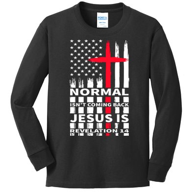 Norman Isnt Coming Back Jesus Is Revelation 14 Christ Christianity Kids Long Sleeve Shirt