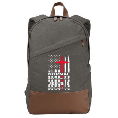 Norman Isnt Coming Back Jesus Is Revelation 14 Christ Christianity Cotton Canvas Backpack