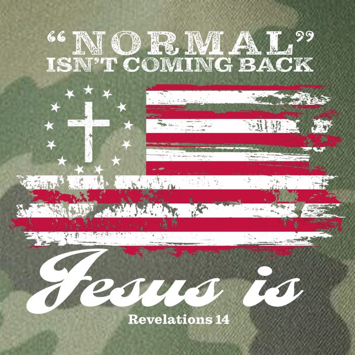 Normal Isn't Coming Back But Jesus Is Revelation 14 American Flag Legacy Tie Dye Trucker Hat