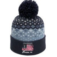 Normal Isn't Coming Back But Jesus Is Revelation 14 American Flag The Baniff Cuffed Pom Beanie