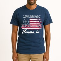 Normal Isn't Coming Back But Jesus Is Revelation 14 American Flag Tall T-Shirt
