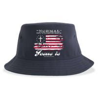 Normal Isn't Coming Back But Jesus Is Revelation 14 American Flag Sustainable Bucket Hat