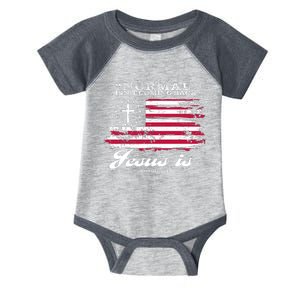 Normal Isn't Coming Back But Jesus Is Revelation 14 American Flag Infant Baby Jersey Bodysuit