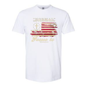 Normal Isn't Coming Back But Jesus Is Revelation 14 American Flag Softstyle CVC T-Shirt