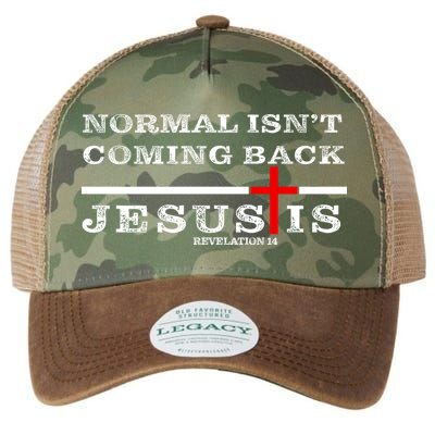 Normal Isn't Coming Back But Jesus Is Revelation 14 Legacy Tie Dye Trucker Hat