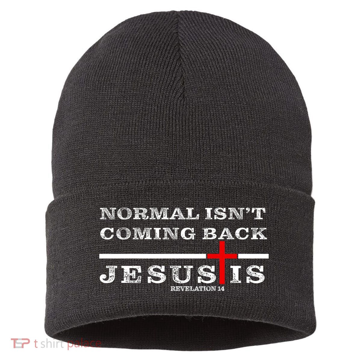 Normal Isn't Coming Back But Jesus Is Revelation 14 Sustainable Knit Beanie