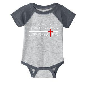 Normal Isn't Coming Back But Jesus Is Revelation 14 Infant Baby Jersey Bodysuit