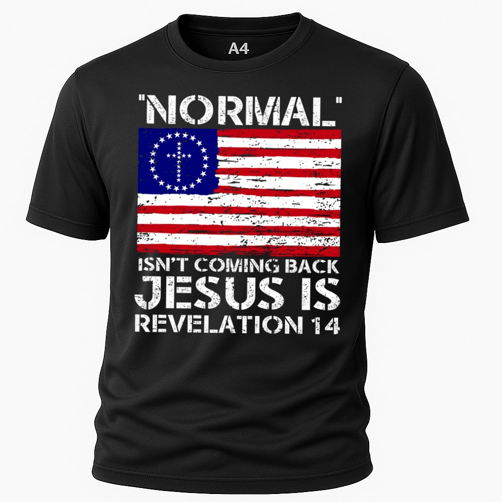Norman Isnt Coming Back Jesus Is Revelation USA Flag Christianity Cooling Performance Crew T-Shirt