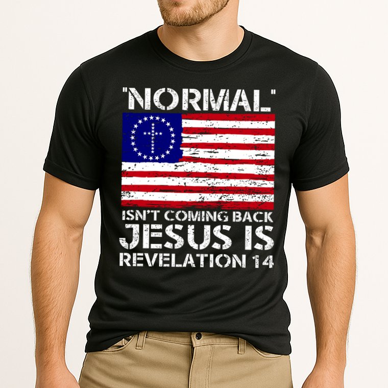 Norman Isnt Coming Back Jesus Is Revelation USA Flag Christianity Cooling Performance Crew T-Shirt