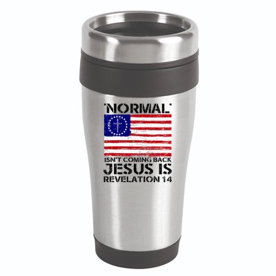 Norman Isnt Coming Back Jesus Is Revelation USA Flag Christianity 16oz Travel Tumbler