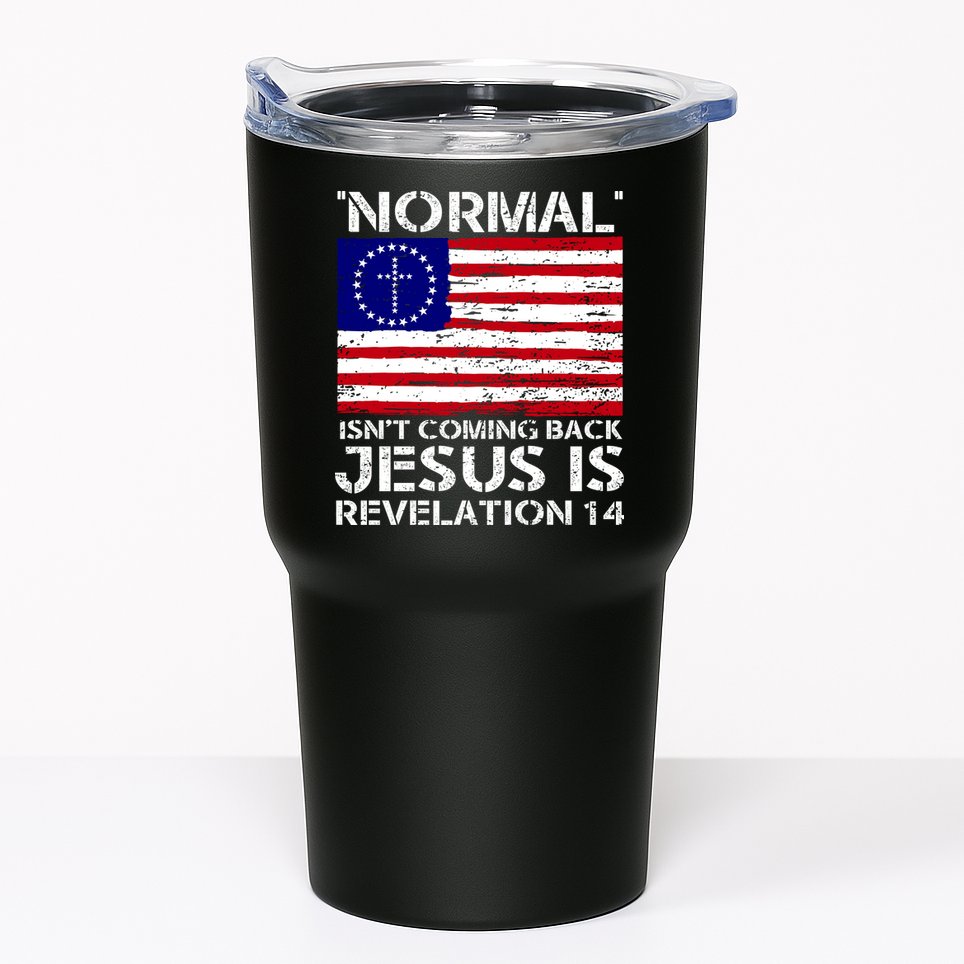 Norman Isnt Coming Back Jesus Is Revelation USA Flag Christianity Tumbler