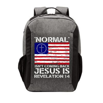 Norman Isnt Coming Back Jesus Is Revelation USA Flag Christianity Vector Backpack