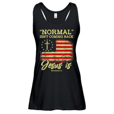 Normal Isn't Coming Back Jesus Is Revelation 14 Christian Ladies Essential Flowy Tank
