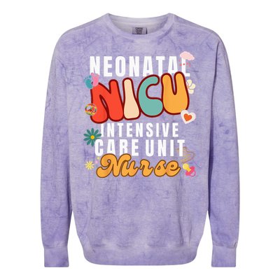 Neonatal Intensive Care Unit NICU Nurse For NICU Nurse Squad Colorblast Crewneck Sweatshirt