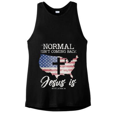 Normal Isn't Coming Back But Jesus Is Revelation 14 Ladies PosiCharge Tri-Blend Wicking Tank