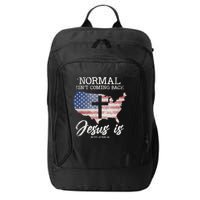 Normal Isn't Coming Back But Jesus Is Revelation 14 City Backpack