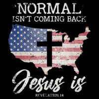 Normal Isn't Coming Back But Jesus Is Revelation 14 Drawstring Bag