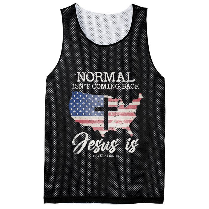 Normal Isn't Coming Back But Jesus Is Revelation 14 Mesh Reversible Basketball Jersey Tank