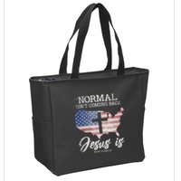 Normal Isn't Coming Back But Jesus Is Revelation 14 Zip Tote Bag