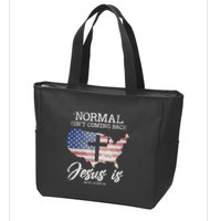 Normal Isn't Coming Back But Jesus Is Revelation 14 Zip Tote Bag