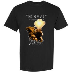 Normal Isnt Coming Back But Jesus Is Cross Christian Easter Garment-Dyed Heavyweight T-Shirt