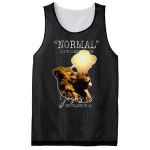 Normal Isnt Coming Back But Jesus Is Cross Christian Easter Mesh Reversible Basketball Jersey Tank