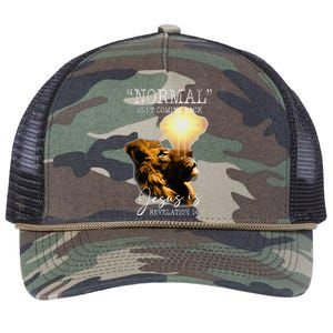 Normal Isnt Coming Back But Jesus Is Cross Christian Easter Retro Rope Trucker Hat Cap