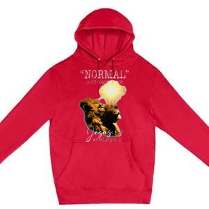 Normal Isnt Coming Back But Jesus Is Cross Christian Easter Premium Pullover Hoodie