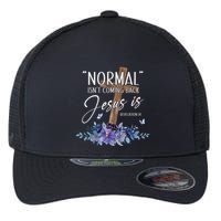 Normal Isn't Coming Back But Jesus Is Revelation 14 Flower Flexfit Unipanel Trucker Cap