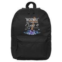 Normal Isn't Coming Back But Jesus Is Revelation 14 Flower 16 in Basic Backpack