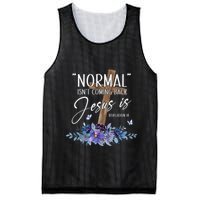 Normal Isn't Coming Back But Jesus Is Revelation 14 Flower Mesh Reversible Basketball Jersey Tank