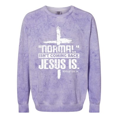 Normal IsnT Coming Back Jesus Is The Way Colorblast Crewneck Sweatshirt